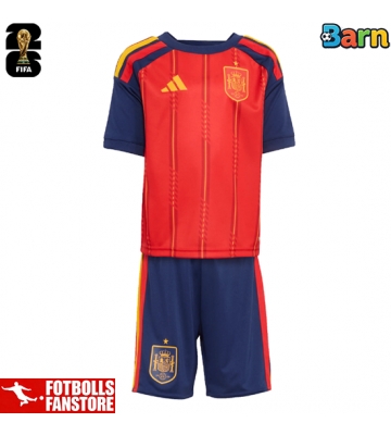 Spanien Hemmatröja Barn VM 2026 Kortärmad (+ Korta byxor)